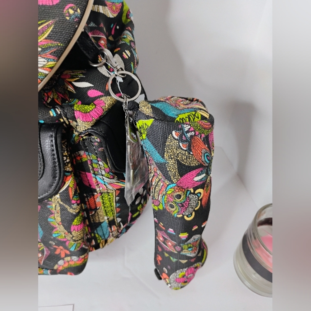 Sakroots Multi-Color Flower and Owl Print Back Pack & Makeup Bag New With Tags - Picture 3 of 10